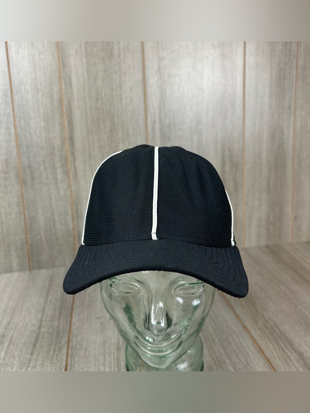 Vintage New Era Mesh SnapBack Hat USA Made Referee DuPont NOS Minimalist Black